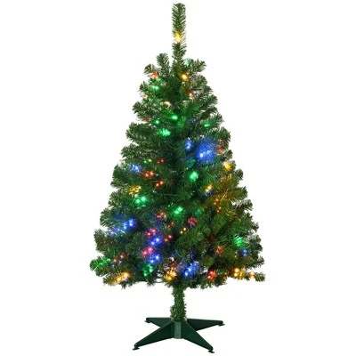 HOMCOM Prelit Artificial Christmas Tree Holiday Decoration with Warm White or Colorful LED Lights 8 HOMCOM Prelit Artificial Christmas Tree Holiday Decoration with Warm White or Colorful LED Lights - Image 6