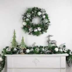 Northlight 6' Green Pine Needle Garland with Pinecones and Striped Christmas Ornaments, Unlit -Northlight Christmas Store GUEST 27483fcb 46f8 4697 b98a 40fee91b5714