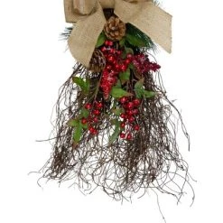Northlight 24" Iced Berries and Burlap Artificial Christmas Twig Teardrop Swag -Northlight Christmas Store GUEST 27734ed6 f5e6 43f8 a7ff 2cb2562fb969