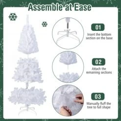 Tangkula 7ft White Artificial PVC Christmas Tree Festive Winter Tree w/ Stand Indoor/Outdoor -Northlight Christmas Store GUEST 27753a16 b11a 47e8 9468 2fcc4d94997c