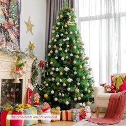 Costway 6ft7ft8ft Pre-lit Hinged Artificial Christmas Tree w/Pine Cones & Red Berries 17 Costway 6ft7ft8ft Pre-lit Hinged Artificial Christmas Tree w/Pine Cones & Red Berries -Northlight Christmas Store GUEST 27e8b386 04a2 4cad bc43 9b691a5b2990
