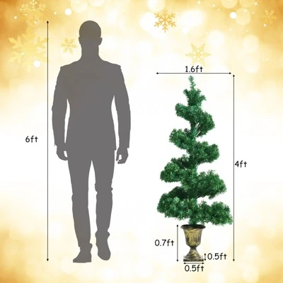 Tangkula Pre-Lit Lifelike Spiral Christmas Tree Topiary Artificial Xmas Tree W/ 150 LED Lights 9 Tangkula Pre-Lit Lifelike Spiral Christmas Tree Topiary Artificial Xmas Tree W/ 150 LED Lights - Image 7