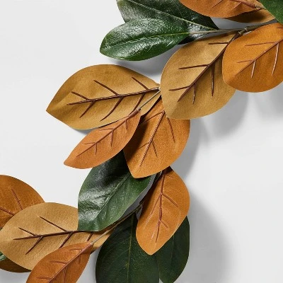 Threshold Designed W/Studio McGee Magnolia Christmas Leaf Garland - Threshold™ designed with Studio McGee 4 Threshold Designed W/Studio McGee Magnolia Christmas Leaf Garland - Threshold™ designed with Studio McGee - Image 2