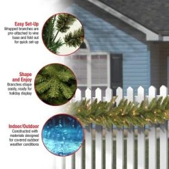 National Tree Company Pre-Lit 'Feel Real' Artificial Christmas Garland, Green, Frasier Grande, White Lights, Plug In, Christmas Collection, 9 Feet -Northlight Christmas Store GUEST 2b05e4e5 8bde 4913 9ee3 e841a1681486