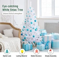 Tangkula 5ft White Artificial PVC Christmas Tree Festive Winter w/Stand -Northlight Christmas Store GUEST 2be4f257 bac3 452e 915d 6e8edfc9d971