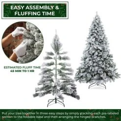 Casafield Snow-Flocked Artificial Pine Christmas Tree with Metal Stand -Northlight Christmas Store GUEST 2c53bd52 aab8 4020 a704 3f5296e15cff