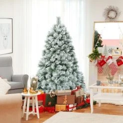 Tangkula Snow Flocked Artificial Christmas Tree Hinged Decoration Pine Tree -Northlight Christmas Store GUEST 2ced00ef 941e 42e7 8ab5 8f873c5519b5