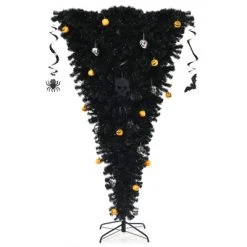 Tangkula Black Upside Down Artificial Christmas Tree Pre-lit Halloween Tree Faux-Pine Christmas Tree w/ Purple LED lights -Northlight Christmas Store GUEST 2d065065 b089 4257 8bc4 f8c350bcd6d2