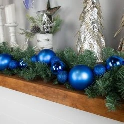 Northlight 6' Blue Shatterproof Ball 3-Finish Christmas Garland -Northlight Christmas Store GUEST 2d129dc5 43e4 41d4 bb39 56831b4c8b7d
