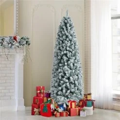 Yaheetech Flocked Pencil Artificial Christmas Tree Snow Frosted Christmas Tree, Green -Northlight Christmas Store GUEST 2d63e2da 8afd 4547 aae5 cdb76037b567