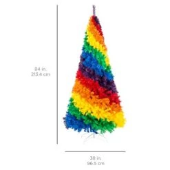 Best Choice Products 7ft Artificial Colorful Rainbow Christmas Tree, Full Fir Holiday Decor w/ 1,213 Tips, Metal Stand -Northlight Christmas Store GUEST 2dd81f72 19b1 4985 815c 918025c314f8