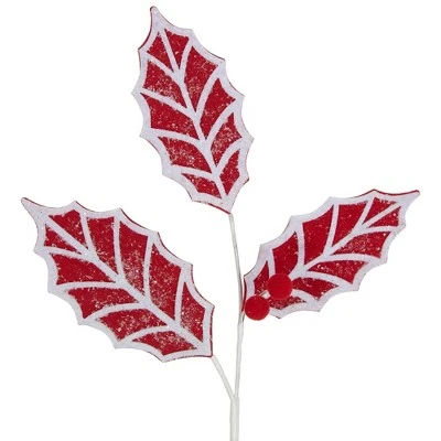 Northlight 26" Red and White Frosted Mistletoe Christmas Spray 5 Northlight 26" Red and White Frosted Mistletoe Christmas Spray - Image 3