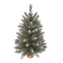 Transpac Artificial 24 in. Multicolor Christmas Lightly Frosted Fir Tree in Bag