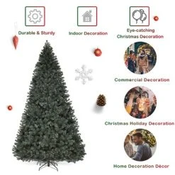 Tangkula 9'LED Lights Pre-lit Artificial Christmas Tree PVC Hinged Branches w/ 700 Warm White Lights -Northlight Christmas Store GUEST 2ea301db 7ec2 46d3 bd7d 3fbb2415b192