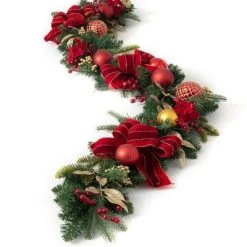 Sullivans 6' Pine & Ornaments Artificial Garland 72"L Green