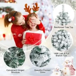 Tangkula 9ft Snow Flocked Christmas Tree 1498 Premium Hinged Tips Artificial Unlit Tree -Northlight Christmas Store GUEST 2f226564 8b58 41d9 950e 603745de0f60