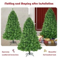 Costway 7 ft Hinged Artificial Christmas Tree Holiday Decoration w/ Foldable Metal Stand -Northlight Christmas Store GUEST 2f292e4c 7800 4ecb a8ee c92ae7e852fa