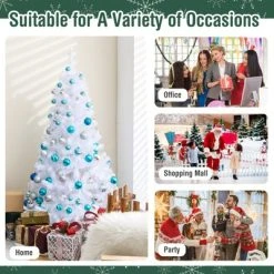 Tangkula 5ft White Artificial PVC Christmas Tree Festive Winter w/Stand -Northlight Christmas Store GUEST 2f2b242f ac75 4805 b6de 27ff06fbbd8c