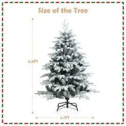 Tangkula Snow Flocked Christmas Tree, Pre-lit Artificial Xmas Tree w/ LED Lights & PE & PVC Branch Tips -Northlight Christmas Store GUEST 2f2cb255 8e9b 4501 95be 5d9ba53d7df4