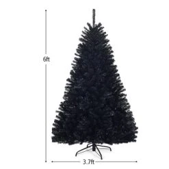 Costway 7.5Ft or 6Ft Hinged Artificial Halloween Christmas Tree Full Tree with Metal Stand Black -Northlight Christmas Store GUEST 2f61147e 963e 4913 a3bb 77b4e1a79b13