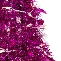 Northlight 6' Pre-Lit Pink Tinsel Pop-Up Artificial Christmas Tree, Clear Lights -Northlight Christmas Store GUEST 2f6de863 df6d 4a39 a15d 1e5b33c70ad3