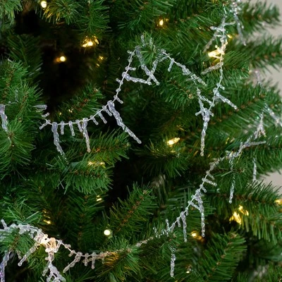 Northlight 8' x 2.5" Clear Iridescent Icicle Beaded Artificial Christmas Garland - Unlit 3 Northlight 8' x 2.5" Clear Iridescent Icicle Beaded Artificial Christmas Garland - Unlit