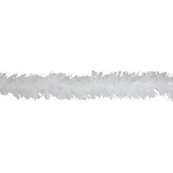 Northlight 12ft Clear and White Snowblush Artificial Tinsel Christmas Garland - Unlit