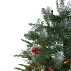 Northlight 4' Pre-Lit Frosted Mixed Berry Pine Artificial Christmas Tree in Pot - Clear Lights -Northlight Christmas Store GUEST 311d3574 7feb 445d 948a 7d1090e1f1f9