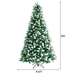 Costway 8ft Unlit Hinged Artificial Christmas Tree w/ Snow Flocked Tips and Red Berries -Northlight Christmas Store GUEST 3126c77b 7c08 47c5 ae46 fb2652b20973