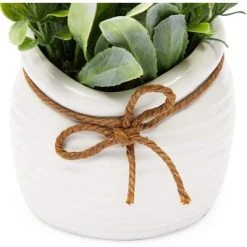 Juvale Artificial Flowers, Fake Faux Plants with Small White Vase for Indoor Room Spring Home Decor, 3.5 x 6 in -Northlight Christmas Store GUEST 3131c8d4 2b52 40fe a628 c0efc166e7c0