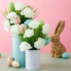 Juvale 100 Pack Ivory Artificial Rose Flower Heads, 3 Inch Stemless Flowers for Weddings, Bouquets, DIY Crafts -Northlight Christmas Store GUEST 3196bff7 b480 4237 b6b3 645114356950