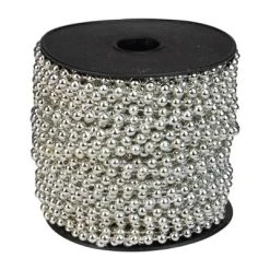 Northlight 66' x 4mm Metallic Silver Beaded Artificial Christmas Garland - Unlit