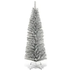 Costway 6FT Tinsel Tree Slim Pencil Christmas Tree Silver Champagne Goldblue 24 Costway 6FT Tinsel Tree Slim Pencil Christmas Tree Silver Champagne Goldblue -Northlight Christmas Store GUEST 3264a1d0 0714 4629 9a60 c88ac2a78c61