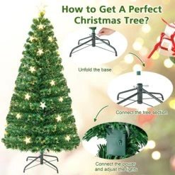 Tangkula 4/5/6/7 FT Artificial Christmas Tree Prelit Fiber Optic Xmas Tree w/ Warm White Lights 8 Light Modes -Northlight Christmas Store GUEST 3328cd88 8931 43b6 9191 a2a1b7b645af