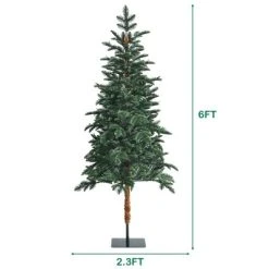 Costway 6ft Pre-Lit Artificial Hinged Pencil Christmas Tree w/250 Lights and Metal Stand -Northlight Christmas Store GUEST 33353908 7f2a 40c1 a99f b729444eb4ec