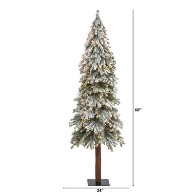 6ft Nearly Natural Pre-Lit Flocked Grand Alpine Artificial Christmas Tree Clear Lights 3 6ft Nearly Natural Pre-Lit Flocked Grand Alpine Artificial Christmas Tree Clear Lights