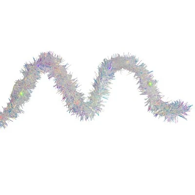Kurt S. Adler 9.25' LED Lighted Iridescent Tinsel Christmas Garland, Multi-Color Lights 3 Kurt S. Adler 9.25' LED Lighted Iridescent Tinsel Christmas Garland, Multi-Color Lights