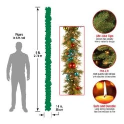 National Tree Company Pre-Lit Artificial Christmas Garland, Green, Evergreen, With Berry Clusters, Ribbon, Ball Ornaments, Plug In,9 Feet -Northlight Christmas Store GUEST 33b3a225 edb1 4294 a5a2 60cd39fd5e58