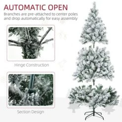 HOMCOM Prelit Artificial Christmas Tree Holiday Decoration with Snow-flocked Branches, Warm White or Colorful LED Lights -Northlight Christmas Store GUEST 33f50678 afda 490a a801 6a5a8a8a9f15