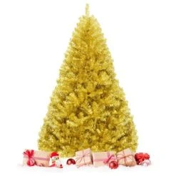 Tangkula Artificial Tinsel Christmas Tree Hinged Decoration Tree Champagne Gold -Northlight Christmas Store GUEST 343473ed df1a 467e 9174 0b32ced6b568