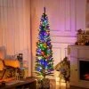 HOMCOM Prelit Artificial Christmas Tree Holiday Decoration with Colorful LED Lights, Pencil Shape, Green -Northlight Christmas Store GUEST 34af8810 eccd 47f0 bea8 dffade8ef9ed