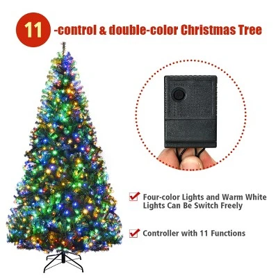 Costway Pre-Lit Artificial Christmas Tree 8Ft Hinged 750 LED Lights 8 Costway Pre-Lit Artificial Christmas Tree 8Ft Hinged 750 LED Lights - Image 6