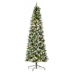 HOMCOM Pre-Lit Snow-Dipped Artificial Christmas Tree with Realistic Branches, LED Lights, Pine Cones, Red Berries and Tips -Northlight Christmas Store GUEST 34bcd2ae cc57 4b18 84a0 f1fb4605651f