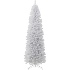 Best Choice Products White Artificial Holiday Christmas Pencil Tree w/ Metal Base -Northlight Christmas Store GUEST 34dc1cbb 2318 451b af69 83e45f711d69