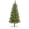 Nearly Natural 6’ Wisconsin Slim Snow Tip Pine Prelit LED Artificial Christmas Tree
