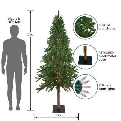 Northlight 7' Pre-Lit Medium Alpine Artificial Christmas Tree, Clear Lights 3 Northlight 7' Pre-Lit Medium Alpine Artificial Christmas Tree, Clear Lights