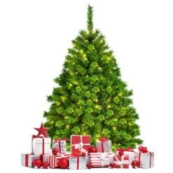 Tangkula Artificial Pre-Lit Christmas Tree, Green Flocked Christmas Hinged Tree w/ Branch Tips & Warm LED lights 17 Tangkula Artificial Pre-Lit Christmas Tree, Green Flocked Christmas Hinged Tree w/ Branch Tips & Warm LED lights -Northlight Christmas Store GUEST 35c5970c d47c 42f7 b32e 9eb08c27120a