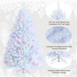 Costway 6ft White Iridescent Tinsel Artificial Christmas Tree w/ 792 Branch Tips -Northlight Christmas Store GUEST 35df3811 539c 4a74 be88 a567339e046e