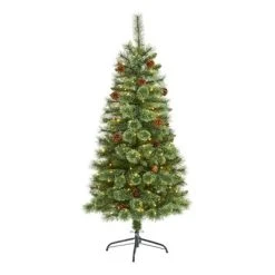 Nearly Natural Pre-Lit LED White Mountain Pine Artificial Christmas Tree with Pinecones Clear Lights 14 Nearly Natural Pre-Lit LED White Mountain Pine Artificial Christmas Tree with Pinecones Clear Lights -Northlight Christmas Store GUEST 35f3e4d3 4d90 4fe1 af0f a953f8986dee
