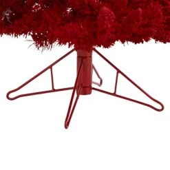 4ft Nearly Natural Pre-Lit Red Flocked Fraser Fir Artificial Christmas Tree Red Lights -Northlight Christmas Store GUEST 3636cc33 a649 44d5 905e c6d28c27e25e